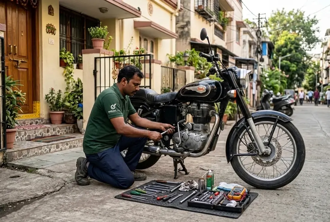 Bike Service professional at work