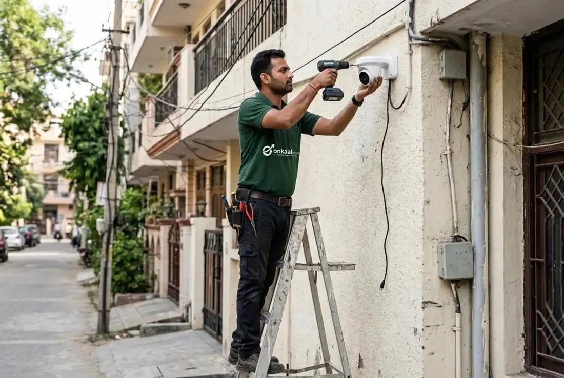 CCTV Installation professional at work